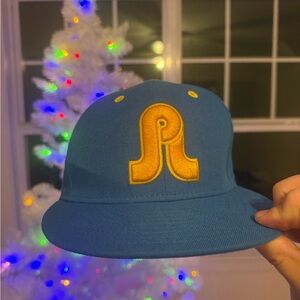 New Era Blue Fitted Cap with Yellow Accents Pretty Lights Hat
